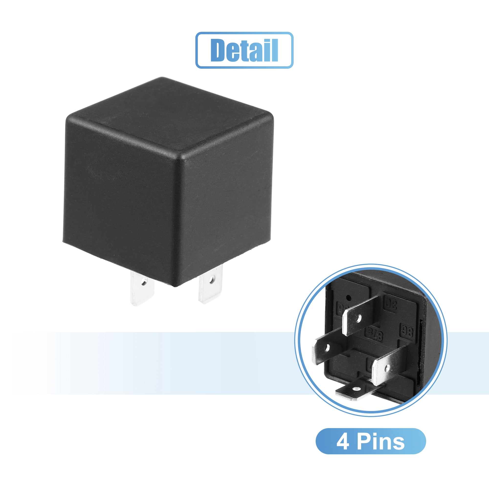 2 Pezzi Relè Per Auto 4 Pin 12V 40A, Modello JD2912-1H-12VDC, SPST, Universale, In Plastica Resistente