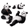 thumbnail image 1 of Juego de figuras de panda realistas de PVC, 3 piezas, pandas para bebés y adultos, 1 of 1