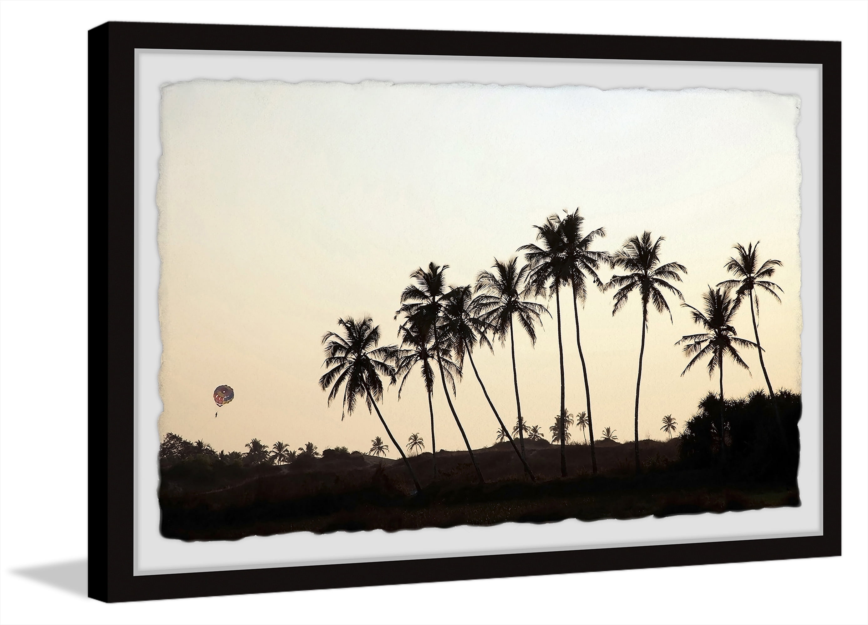 Marmont Hill Palm Trees Silhouette Framed Wall Art, 1.50" x 12.00"