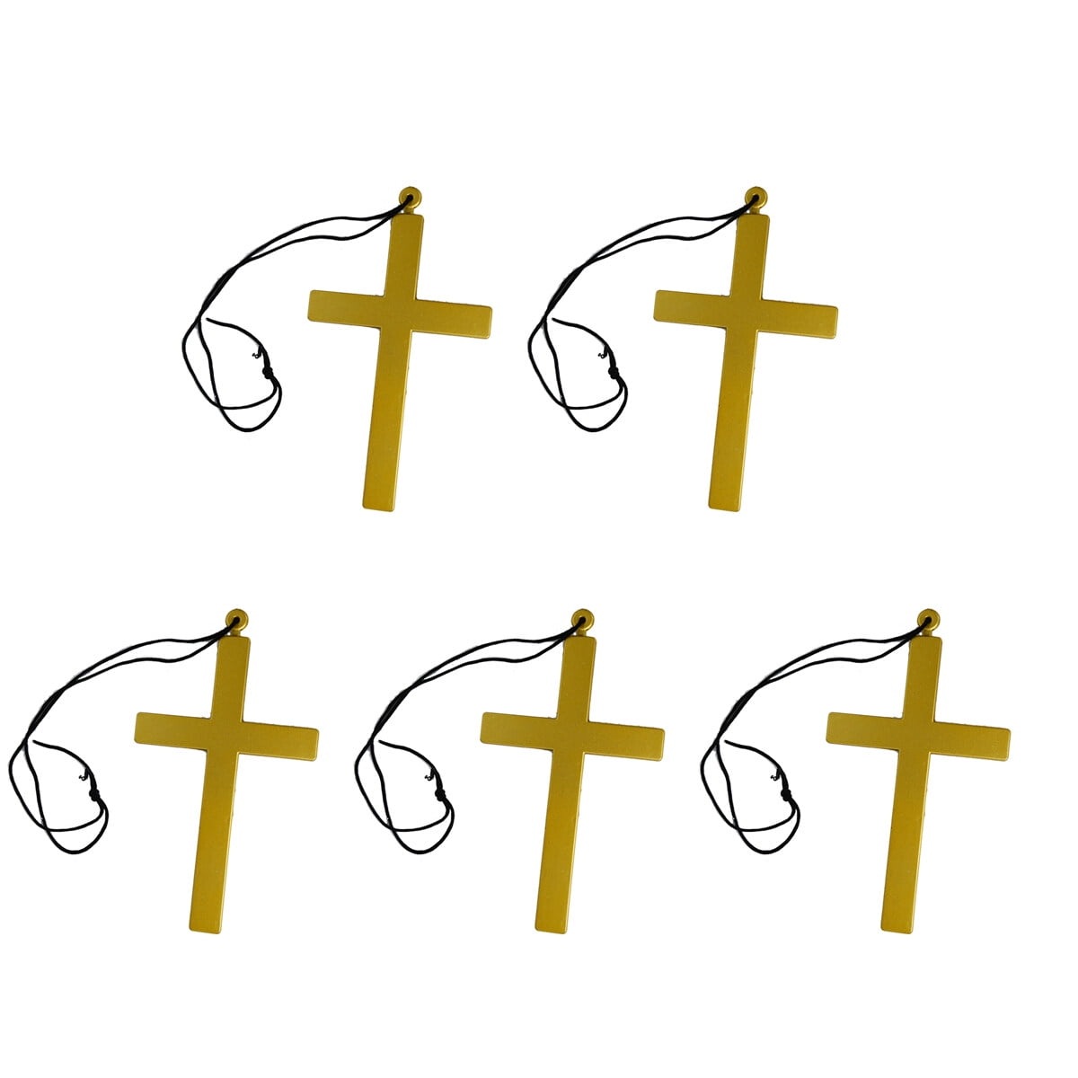 Cross necklace 5pcs Golden Plastic Cross Necklace Priest Monk Crucifix