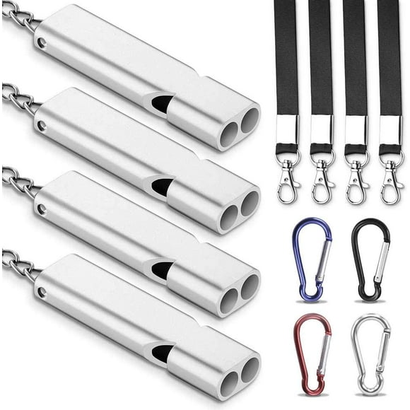 Whistles Emergency, Whistles with Lanyard, Super Loud, with 4pcs Carabiner and 4pcs Lanyard, (Counterpart of The Lifeguard Whistle, Rape Whistle, Safety Whistle, Survival Whistle)