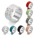 thumbnail image 2 of Fashion Ring Titanium Steel Full Diamond Couple Ring Row Water Drop Ring ， AB Fancy Color Diamond No. 10, 2 of 3