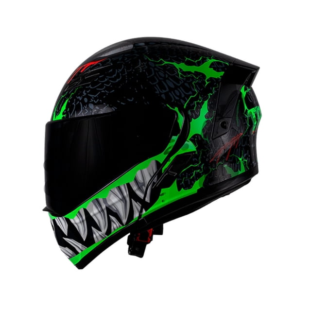 Casco Abatible Para Moto Kov Estelar Troll Negro