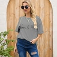 thumbnail image 4 of Women Short Sleeve Tops Funny Love Graphic Print Round Neck Pullover T-Shirts Trendy Casual Loose Fit Workout Tee Blouses, 4 of 7