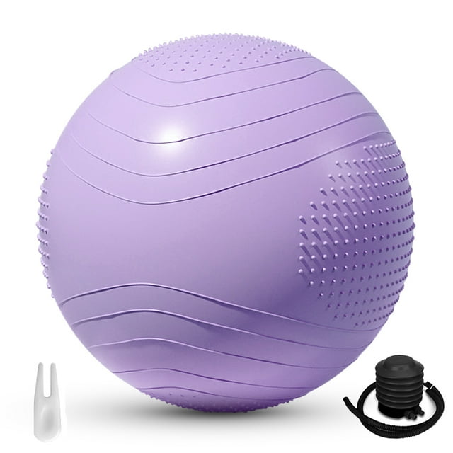 Yoga Ball Thick & Burst Fitness Ball Slip Resistant Pilates Exercise Ball Stability Ball for Balance Exercise Workout Core Training Quick Pump Included Balance Ball Desk Chair in Gym Office