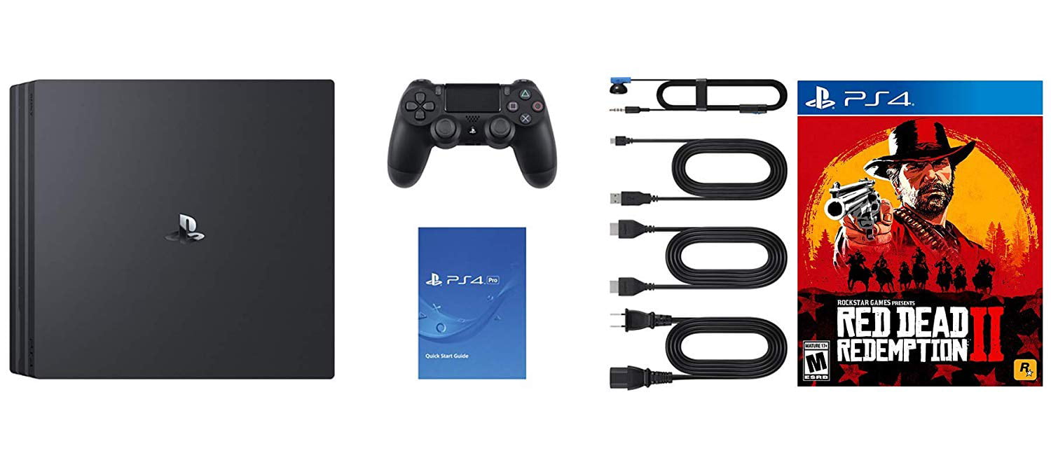 Playstation Pro Enhanced with Solid State Hybrid Drive Playstation 4 Pro 2TB SSHD Console with Red Dead Redemption 2 Bundle 4K HDR 