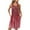 Red, variant on Aobny Pocket Soft Nightgowns for Women's Floral Yellow Sleep Dresses Crew Neck Sleeveless Short Adults Pajamas Sleep
