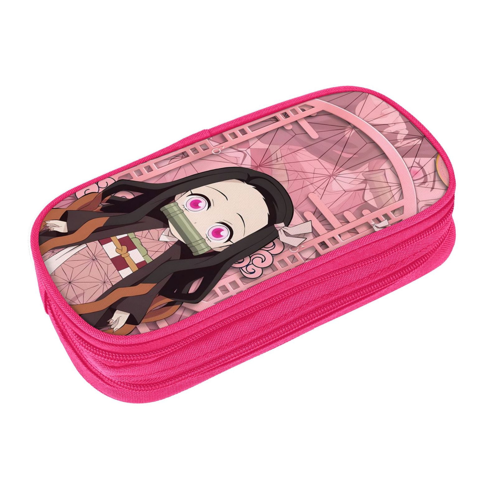 Kamado Nezuko Pencil Case Large Capacity Pencil Pouch Pen Bag Office Stationery Organizer Travel Makeup Bag Pink