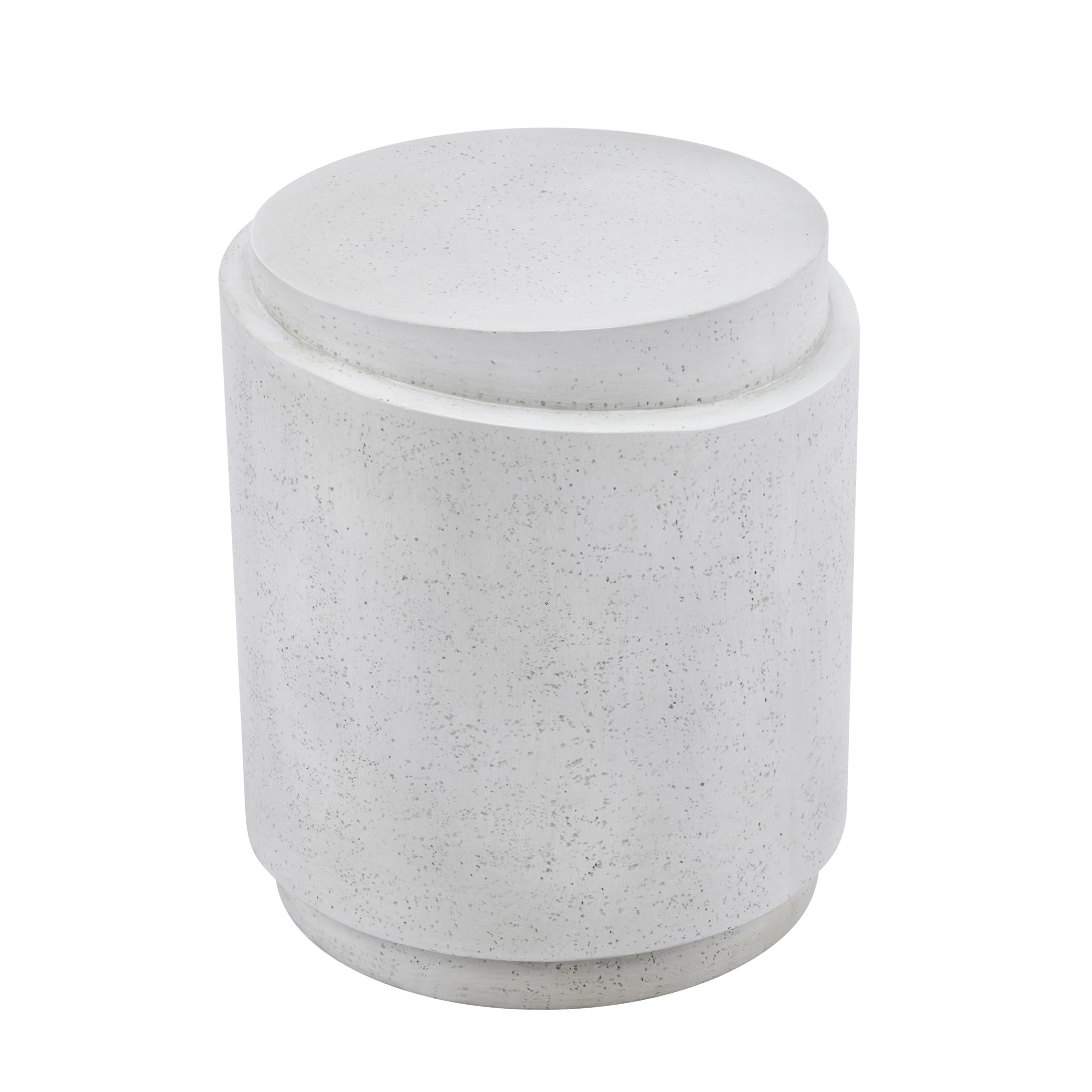 Christopher Knight Home Modern Outdoor MGO Side Table, Lightweight Concrete Plant Stand, White