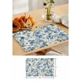thumbnail image 4 of Placemats 1 Pack, Vintage Blue Flower Woven Placemat, Linen Place Mats for Kitchen/Dining Tables, Farmhouse Botanical Floral Retro Washable Table Mats for Party, 4 of 8
