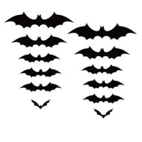 Kbndieu Bats Wall Decor, 12 Pcs 3D PVC Bat Wall Stickers Halloween Decorations for Home Window Decor Party Supplies