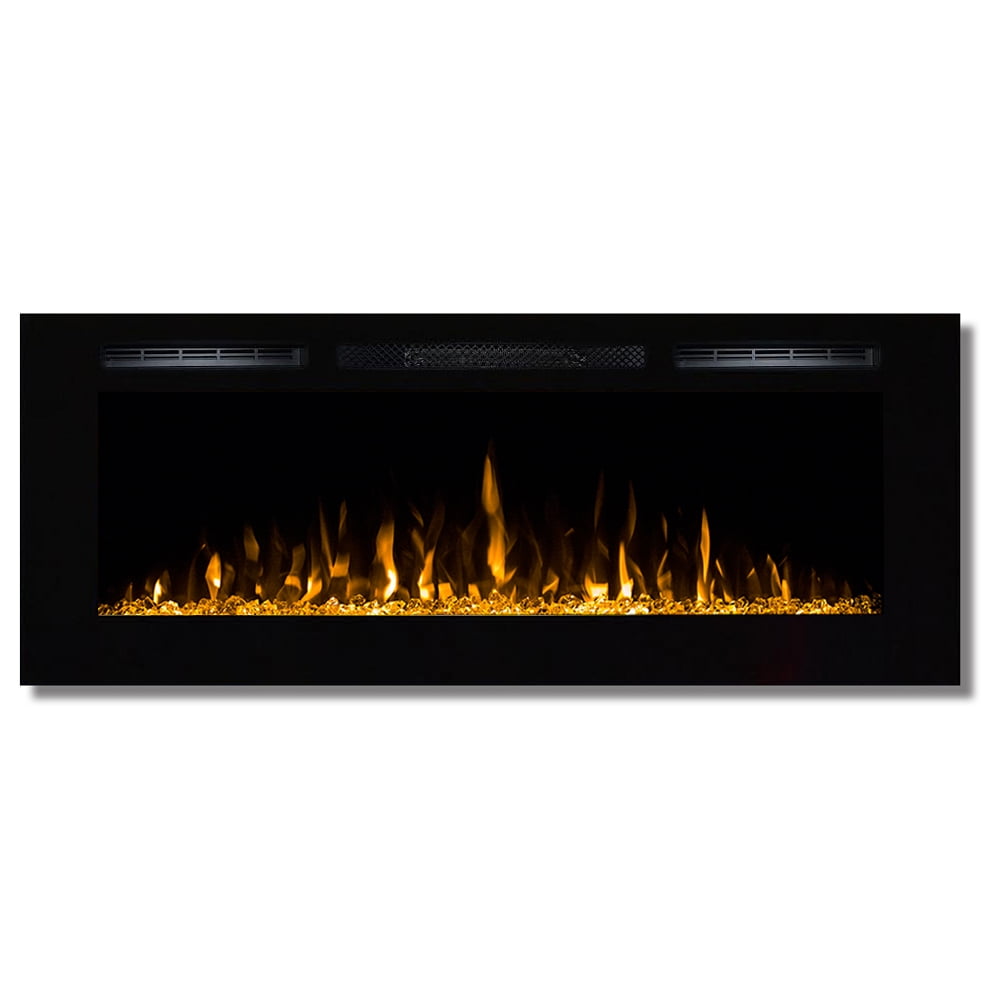 Regal Flame Fusion 50" Crystal Built-in Ventless Recessed Wall Mounted Electric Fireplace Better Than Wood Fireplaces, Gas Logs