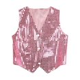thumbnail image 1 of Gilet de Costume Pailleté Unisexe Coloré Enfants Sans Manches Gilet à Paillettes pour Fête, 1 of 11
