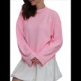 thumbnail image 1 of Suéteres de Cuello Redondo para Mujer, Conjuntos de Otoño, Tops de Punto Acanalado de Larga A Rosa M, 1 of 10