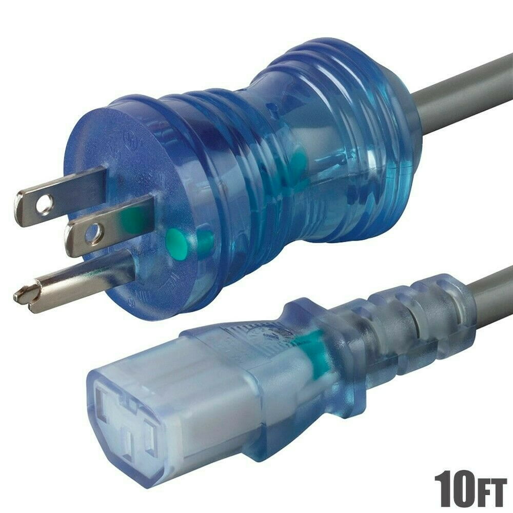 10FT Hospital Grade Power Cord Cable NEMA 515P to IEC 320 C13 14/3