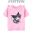thumbnail image 3 of Camiseta de algodón Kuromi Kawaii Manga Anime japonés Niños Camiseta de verano Ropa para niños Tops Niños Niñas Camiseta Bebé Linda, 3 of 5
