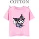 thumbnail image 3 of Camiseta de algodón Kuromi Kawaii Manga Anime japonés Niños Camiseta de verano Ropa para niños Tops Niños Niñas Camiseta Bebé Linda, 3 of 5