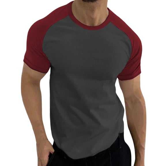 JAJAHO T Shirts For Men Casual Crew Neck Raglan Short Sleeve Tee Shirt Comfortable Daily Wear Color Block Streetwear Stylish Tops