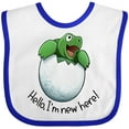 thumbnail image 3 of Inktastic Hello, I'm New Here Cute Baby Turtle Boys or Girls Baby Bib, 3 of 4