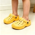 thumbnail image 2 of GPOECD Boys Clogs Kids Sandal Style Summer Garden Indoor Outdoor for Boys with Breathable Holes and Comfort Kids Slippers 6-10Y Yellow,8-9 Years, 2 of 7