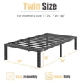 thumbnail image 3 of NESLIME 18 inch Twin Size Metal Bed Frame with Ample Storage Space, Heavy Duty Metal Platform, No Box Spring Needed, 3 of 8