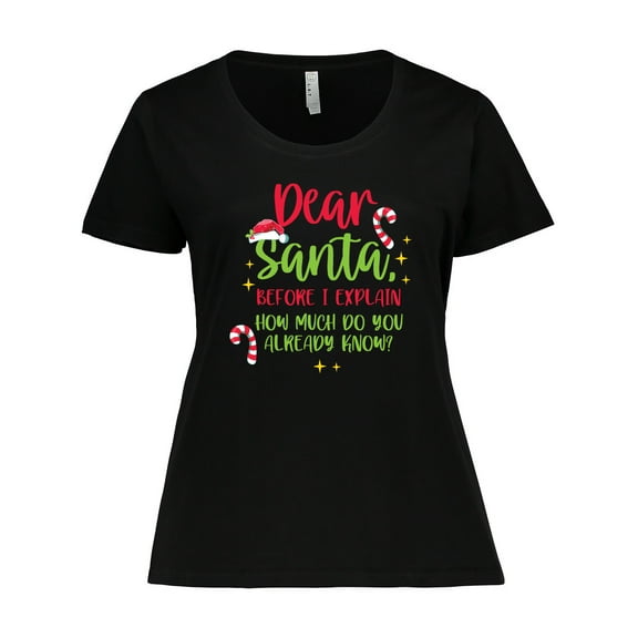 Inktastic Christmas Dear, Santa Before I Explain How Much Do You Know? Women's Plus Size T-Shirt
