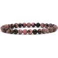 thumbnail image 1 of Bracelet Extensible en Perles Rondes 6mm Rhodonite Natural Matrix 6.5 Pouces, 1 of 2