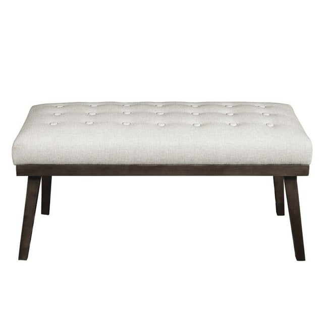 Home Fare Milieu du Siècle Moderne Banc Touffeté en Blanc