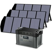 ALLPOWERS S2000 Portable Solar Generator Kit, 3 Pack 140W (Total 420W) Foldable Solar Panel with 2000 Watt 1500Wh Power Station, Solar Charger for Camping, Home Backup, RV, [Shipping Separately]