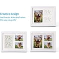 thumbnail image 2 of Dog or Cat Paw Prints Pet memorial Triple Photo FrameWith Clay Impression Kit, Perfect Keepsake picture Frame for Pet Lovers （1pcs-White), 2 of 5