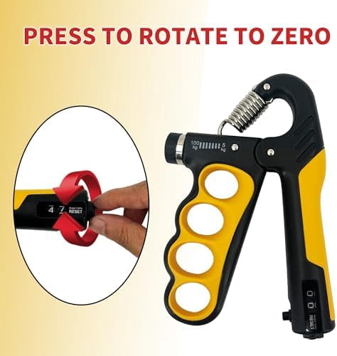 WLIKKS Grip Strength Trainer 2 Pack - Adjustable 11-220Lbs (5-100KG) with Auto Counter, Hand Grip Strengthener, Forearm Exerciser for Athletes, Musicians, Gym, Home, Injury Rehab