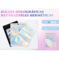 thumbnail image 3 of 300PCS Bolsas Holográficas Hermetica Multiusos, Bolsa Ziplock Transparentes Reutilizable, Bolsas De Almacenamiento Para Alimentos, Joyas, Cosméticos, Accesorios y Más (9 x 12CM Color Aluminio), 3 of 4
