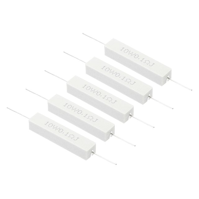 Unique Bargains 5 Pcs Résistances 0.1 Ohm, Résistance Céramique 10W Kit de Résistance de Puissance Tolérance 5 % pour Adaptateurs Audio