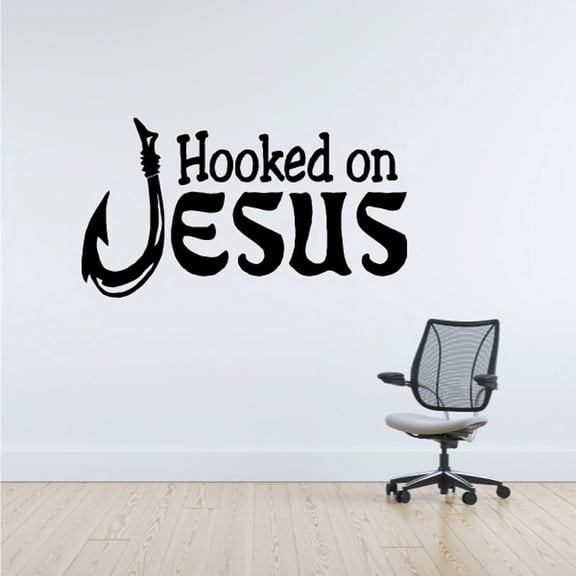 Hooked On Jesus Decal - 36 Inches