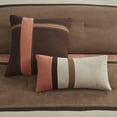 thumbnail image 2 of Noaman 7 Piece Faux Suede Comforter Set Coral Cal King, Hypoallergenic Polyester Bedding with Decorative Pillows & Bed Skirt, Machine Washable, 2 of 16