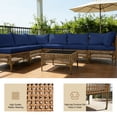 thumbnail image 6 of MaagorVita 7 Pcs Outdoor Patio Furniture Set, Modular Outdoor Sectional, Modern Rattan Wicker Sofa Set with Coffee Table and Washable Thick Cushions, Blue Cushion, 6 of 8