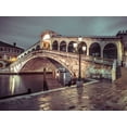 thumbnail image 2 of Frank, Assaf 18x15 Black Ornate Wood Framed with Double Matting Museum Art Print Titled - Rialto Bridge at night, Venice, Italy, FTBR-1890, 2 of 4