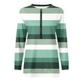thumbnail image 4 of FNFYFH Half Zip Sweatshirts for Women Fashion Striped Pullover Loose Fit Long Sleeve Crewneck Tunic Sweatshirt 2025 Zipper Tops Shirts Red XXL, 4 of 5