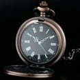 thumbnail image 2 of Classic Smooth Vintage Pocket Watch Alloy Steel Quartz Roman/Arabic Numerals with Chain for Father's Day Xmas Best Gifts Graduation Birthday Gifts, 2 of 6