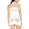 thumbnail image 6 of Levmjia Women Fishnet Halter Mesh Mini Lingerie Dress Sleeveless Sheer Bodycon Nightgown Hollow Out Spring Summer Indoor Leisure Solid Color Slim Short Skirt Bedroom, 6 of 9