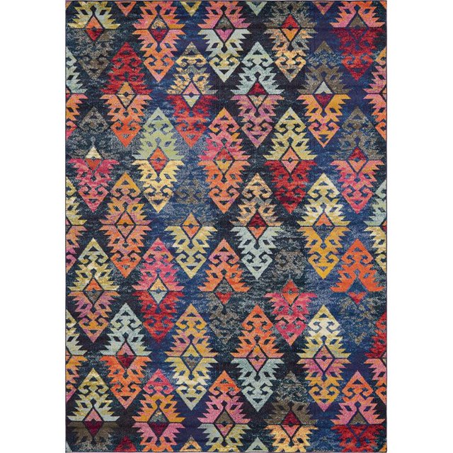 Unique Loom Sedona Tapis Motif Surteint 9' x 12' Rectangle Bleu Marine/gris