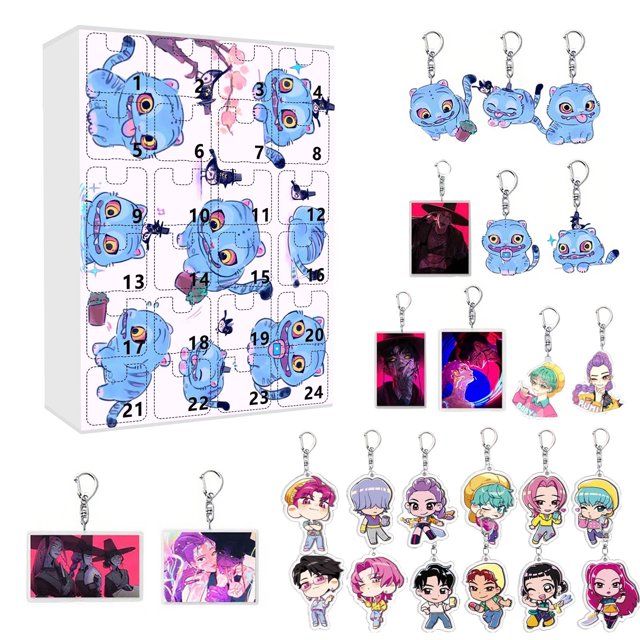 K-pop Demon Hunters Series Blind Box Figures,24pcs Kpop Demon Hunters Blind Box for K-pop Huntrix Fans,Collectible Advent Calendar Gifts for Halloween Christmas