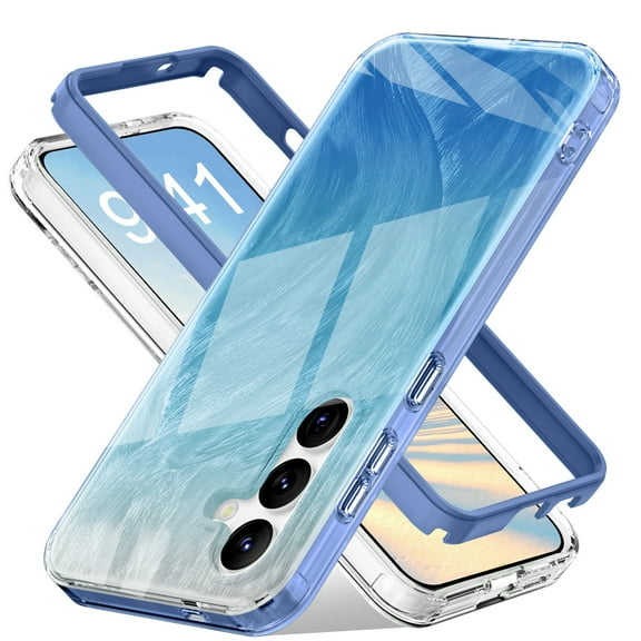 Dteck for Samsung Galaxy S24 Plus Case, Slim Fit Anti-Yellow Shockproof Soft TPU Bumper   Hard Front Cover [No Screen Protector] Hybrid Protective Case for Samsung Galaxy S24 Plus / S24 ,Blue