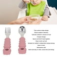 thumbnail image 3 of Multipurpose Toddler Fork Spoon Set, Cartoon Shape With Comfortable Grip, 316 Stainless Steel Fork Spoon Set For Independent Eating Training, 3 of 8