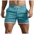 thumbnail image 1 of Xdzjlr Running Shorts For Men,Summer Solid Color Rainbow Pocket Drawstring Straight Beach Comfortable Running Shorts For Men, 1 of 5
