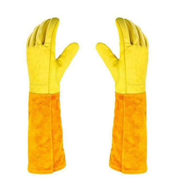 Paire de Gants de Jardinage Réutilisables Anti-Affaissement en Faux Cuir Protection Longue pour Plantation
