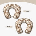 thumbnail image 5 of U-Shaped Pillow 11.8×9.8in With Pillow Core Comfortable Soft Invisible Zipper For Daily Travel Driving Office Brown Moroccan Trellis Hand-Drawn Sketch_2, 5 of 8
