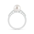 thumbnail image 2 of ANGARA South Sea Cultured Pearl Ring with Graduated Diamonds in 14K White Gold for Women | June Birthstone, Birthday, Anniversary, Jewelry Gift for Women | Pearl Ring, 2 of 10