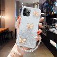 thumbnail image 1 of Funda de teléfono de silicona con cordón de purpurina ostentosa para iPhone 14, 13, 12, 11 Pro, XS, Max, SE, XR, X, 8, 7 Plus, Correa ultrafina Fivean unisex, 1 of 2
