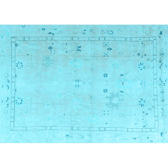 Ahgly Company Indoor Rectangle Oriental Light Blue Traditional Area Rugs, 2' x 5'
